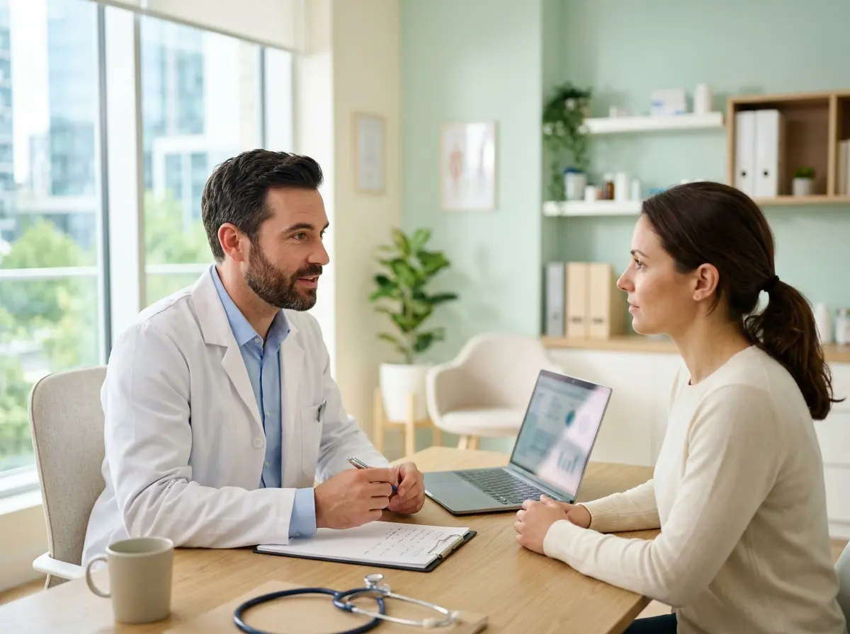 Consulto medico in uno studio moderno e luminoso